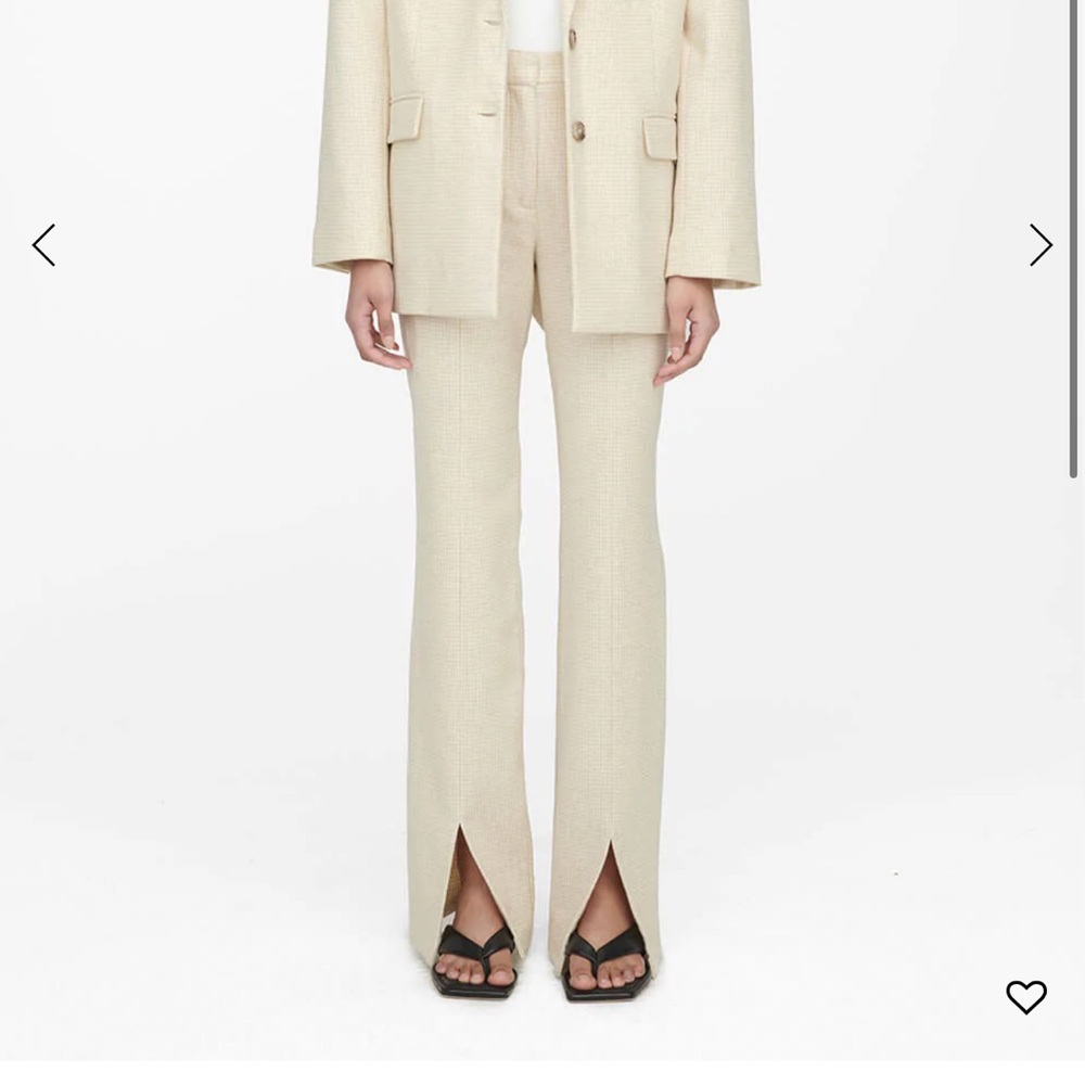 Anine Bing Joelle Trouser in Size 36 (size 6 US) in Cream / White